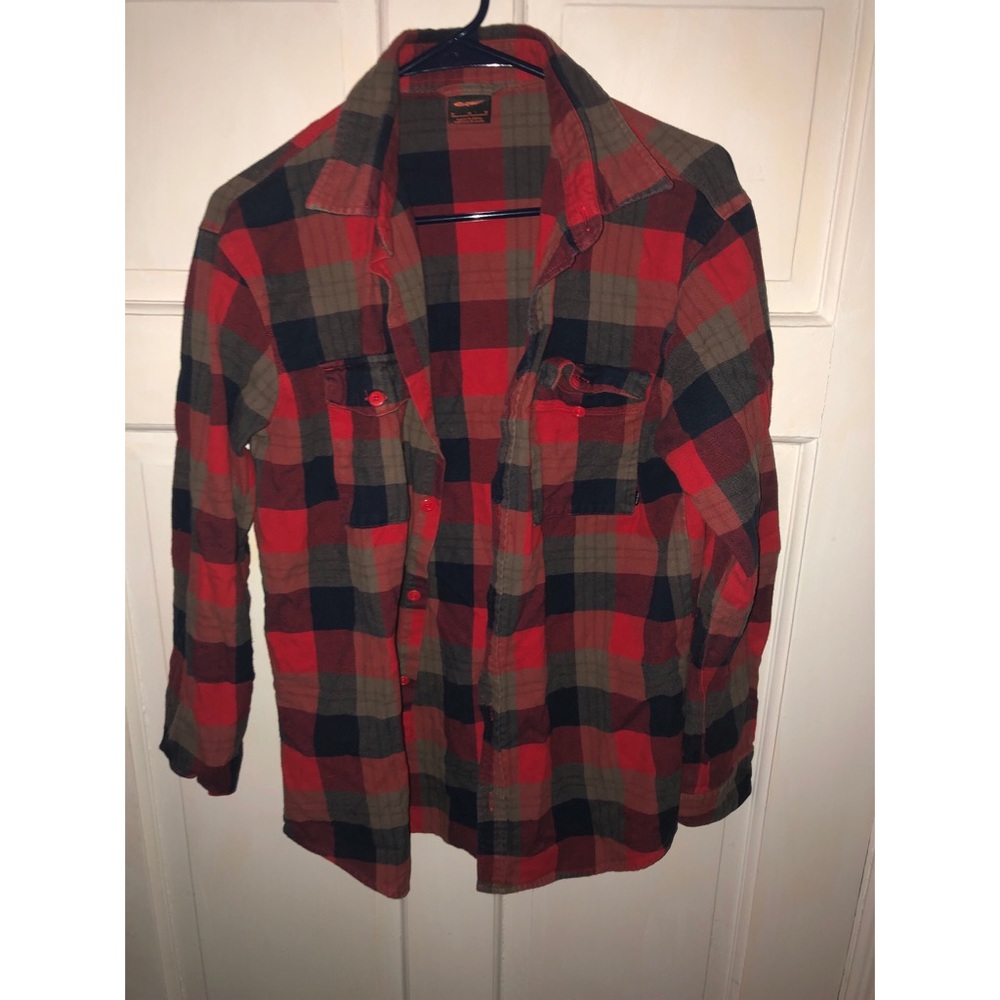 Red and black long sleeved flannel